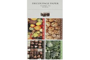 8 Bogen Decoupage Papier VIVI GADE 25cm x 35cm \"Food\"